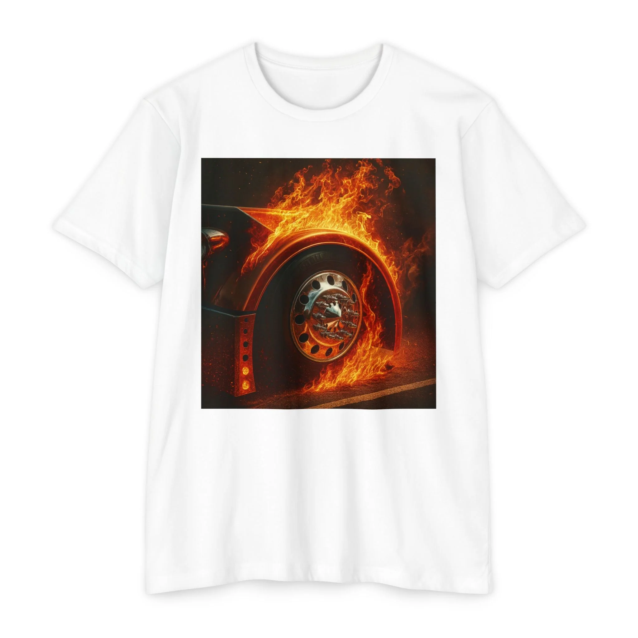 Flaming Fender Graphic T-Shirt – Custom Gear for Truck Lovers