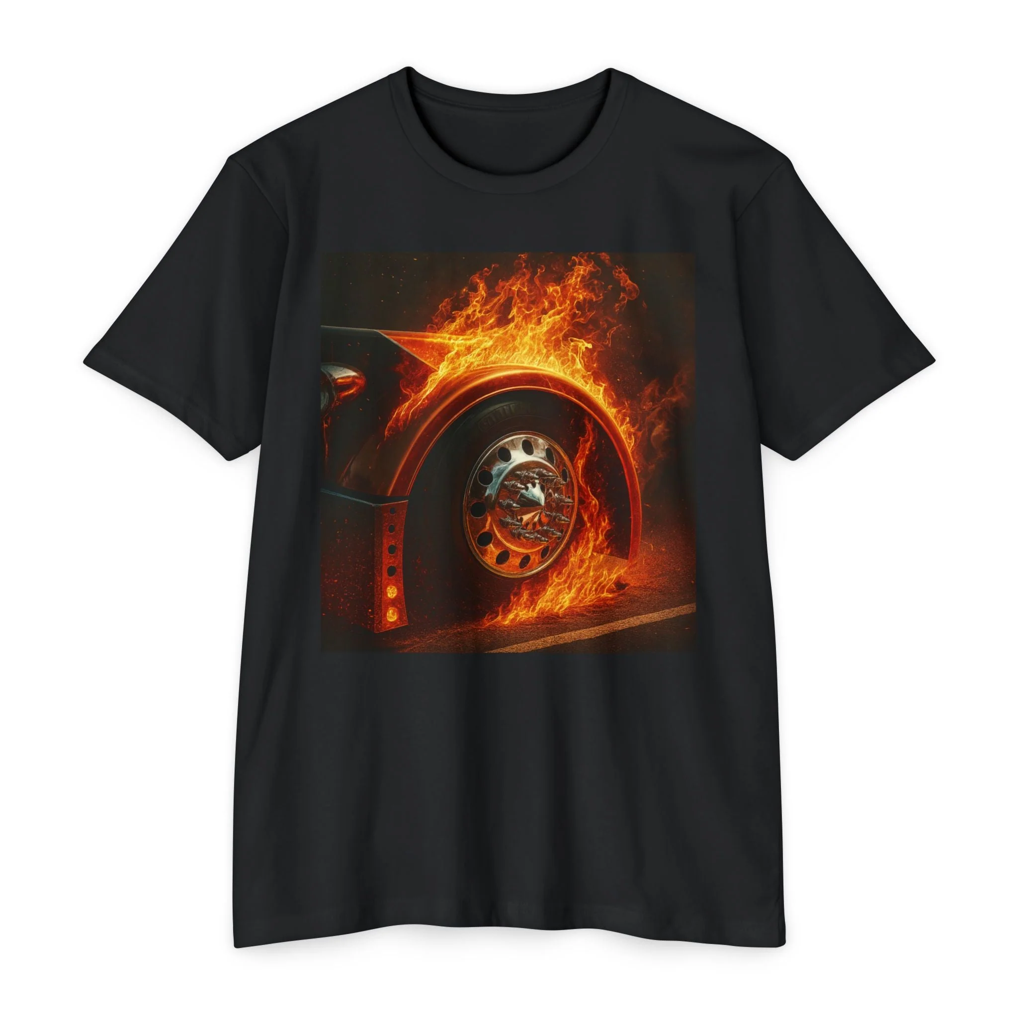 Flaming Fender Graphic T-Shirt – Custom Gear for Truck Lovers - Thumbnail 2
