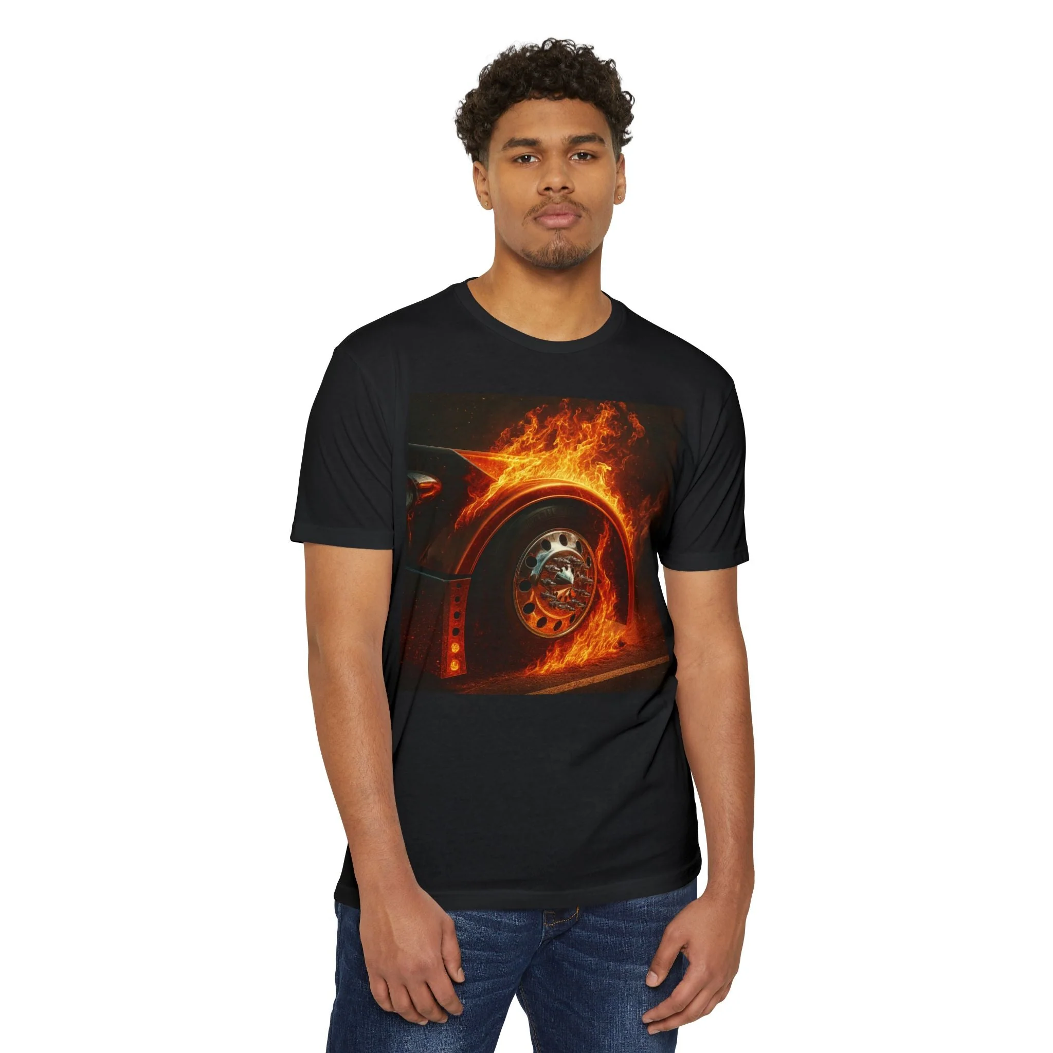 Flaming Fender Graphic T-Shirt – Custom Gear for Truck Lovers - Thumbnail 5