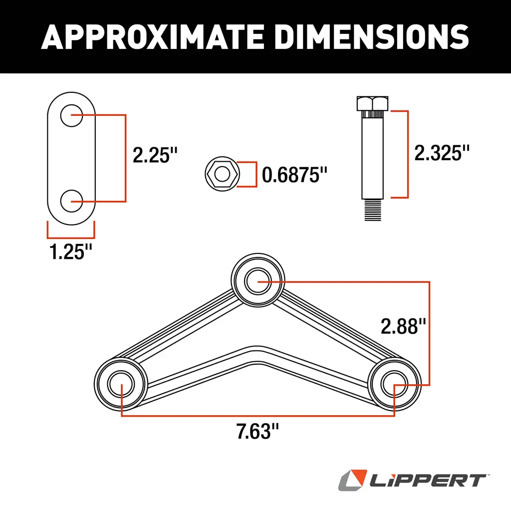 Axle Double-Eye Suspension Kit, 2,200-8,000-lb. Tandem Axles, 35" Axle Spacing - Thumbnail 2