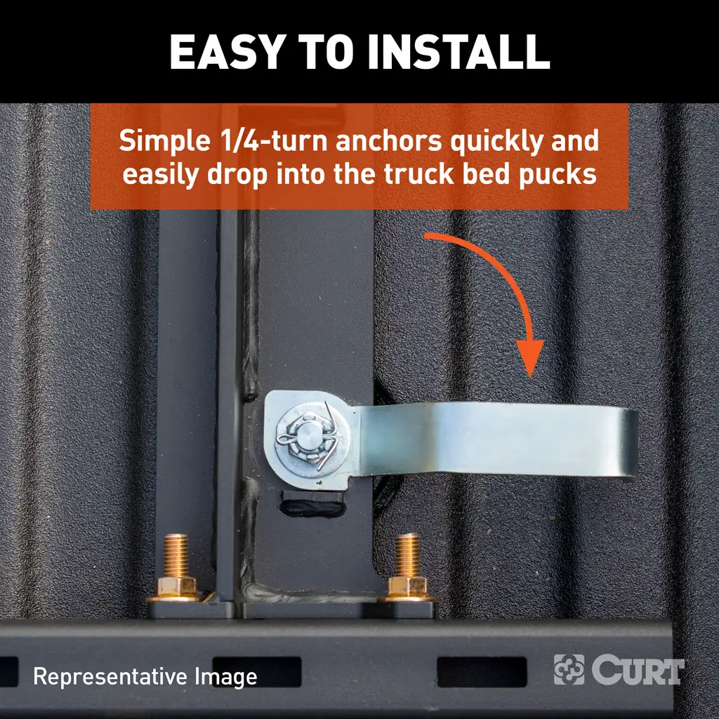 Puck System 5th Wheel Adapter with Rails, Select Ram 2500, 3500 - Thumbnail 6