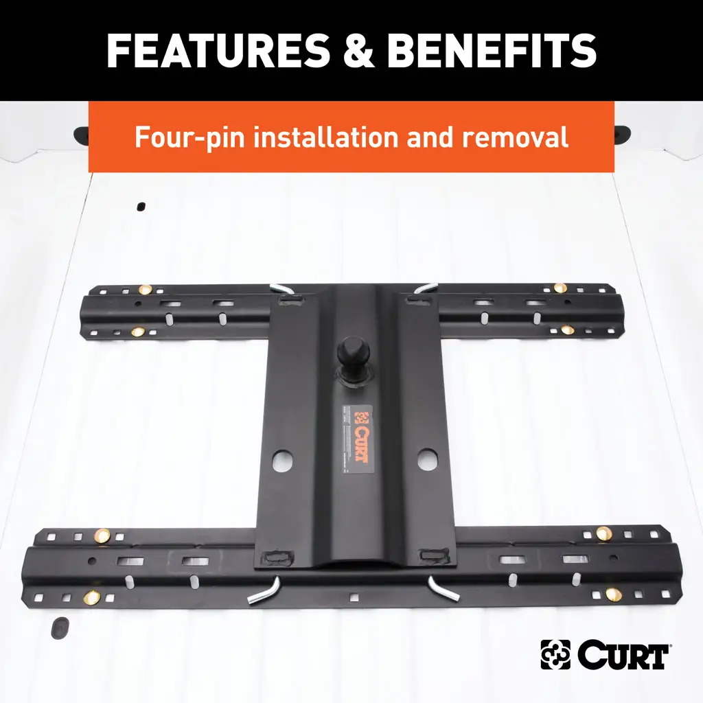 Bent Plate 5th Wheel Rail Gooseneck Hitch with 2-5/16" Ball, 25K (3" Offset) - Thumbnail 8