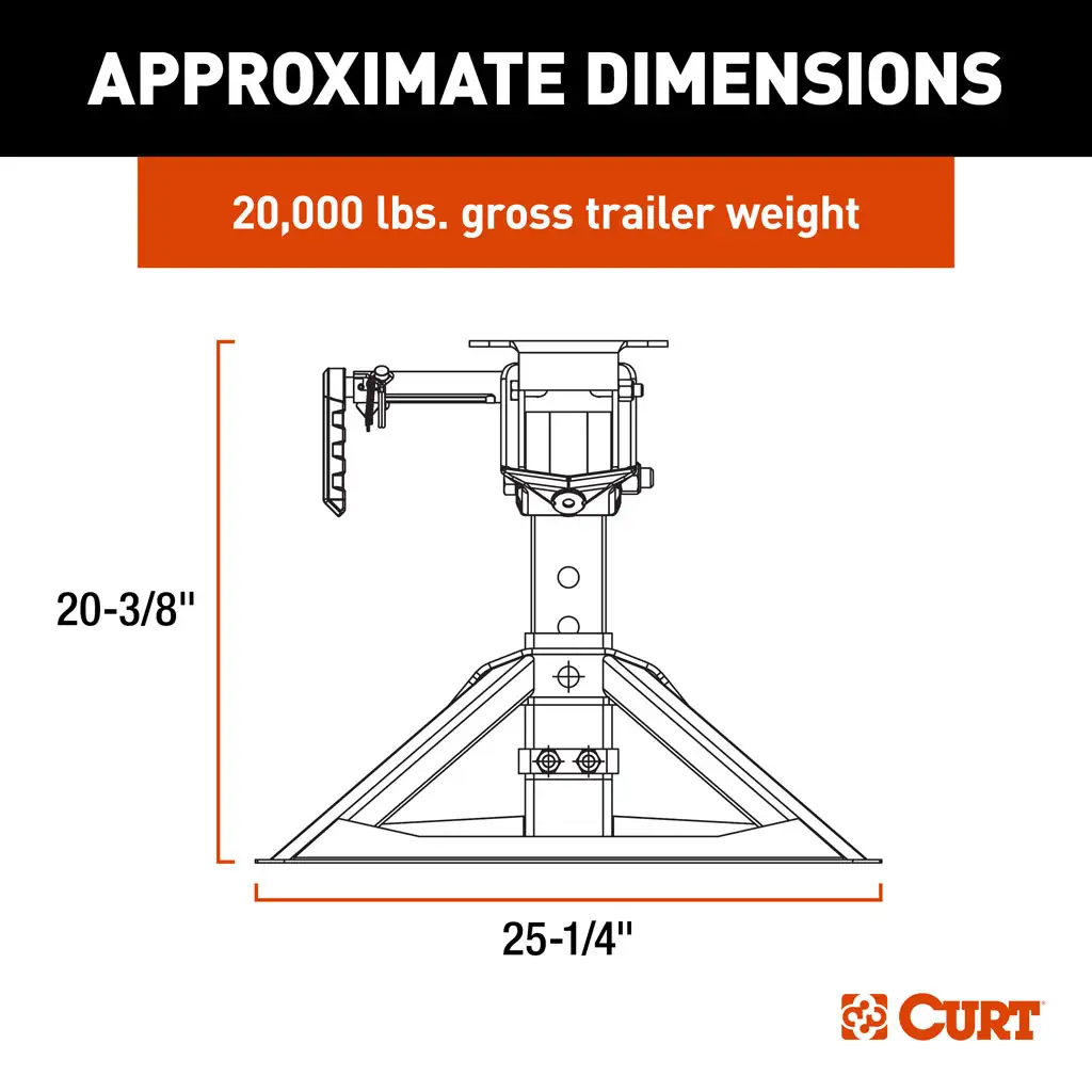 CrossWing 20K Single-Point 5th Wheel Hitch for 2-5/16" Gooseneck - Thumbnail 2