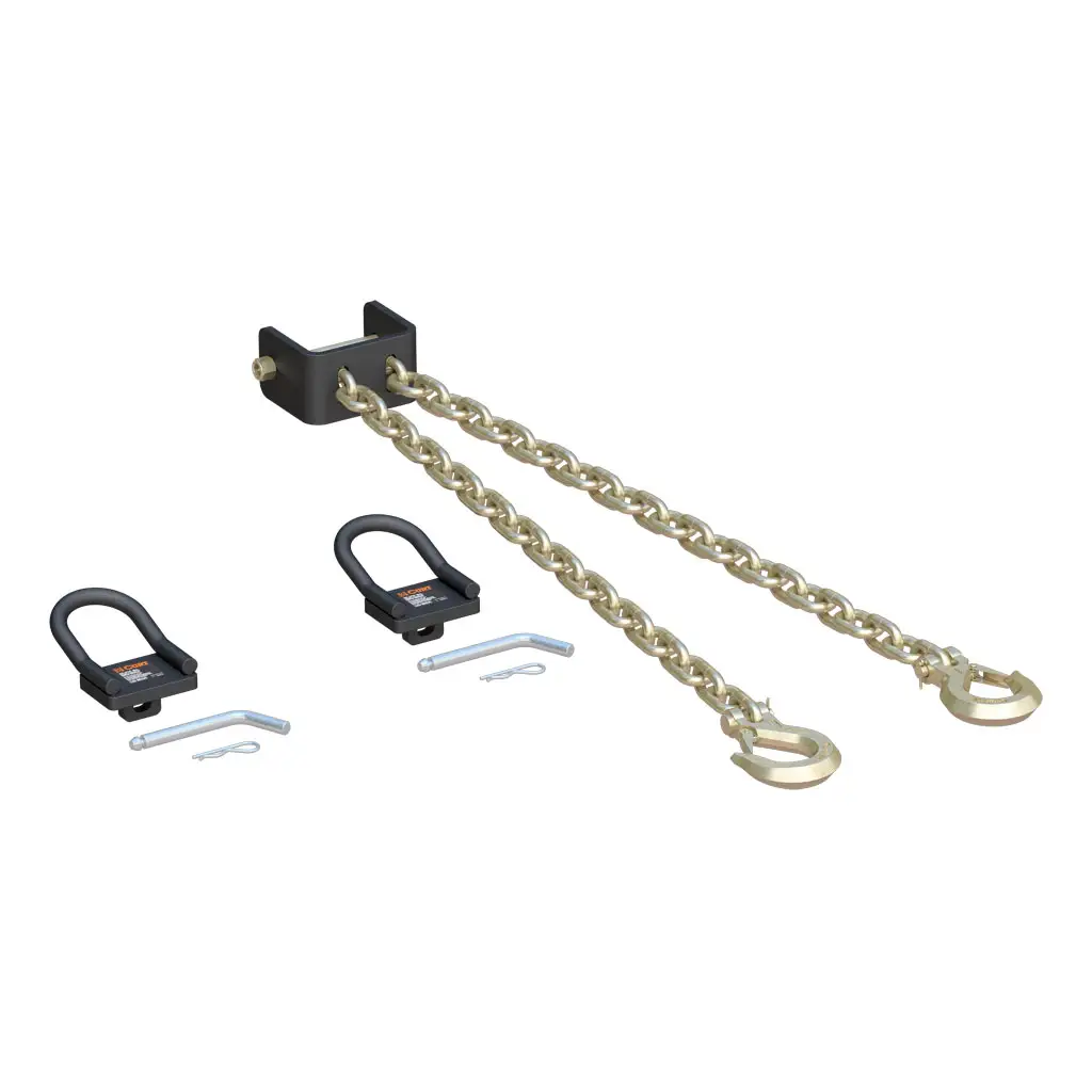 CrossWing 5th Wheel Safety Chain Assembly with Rail Anchors