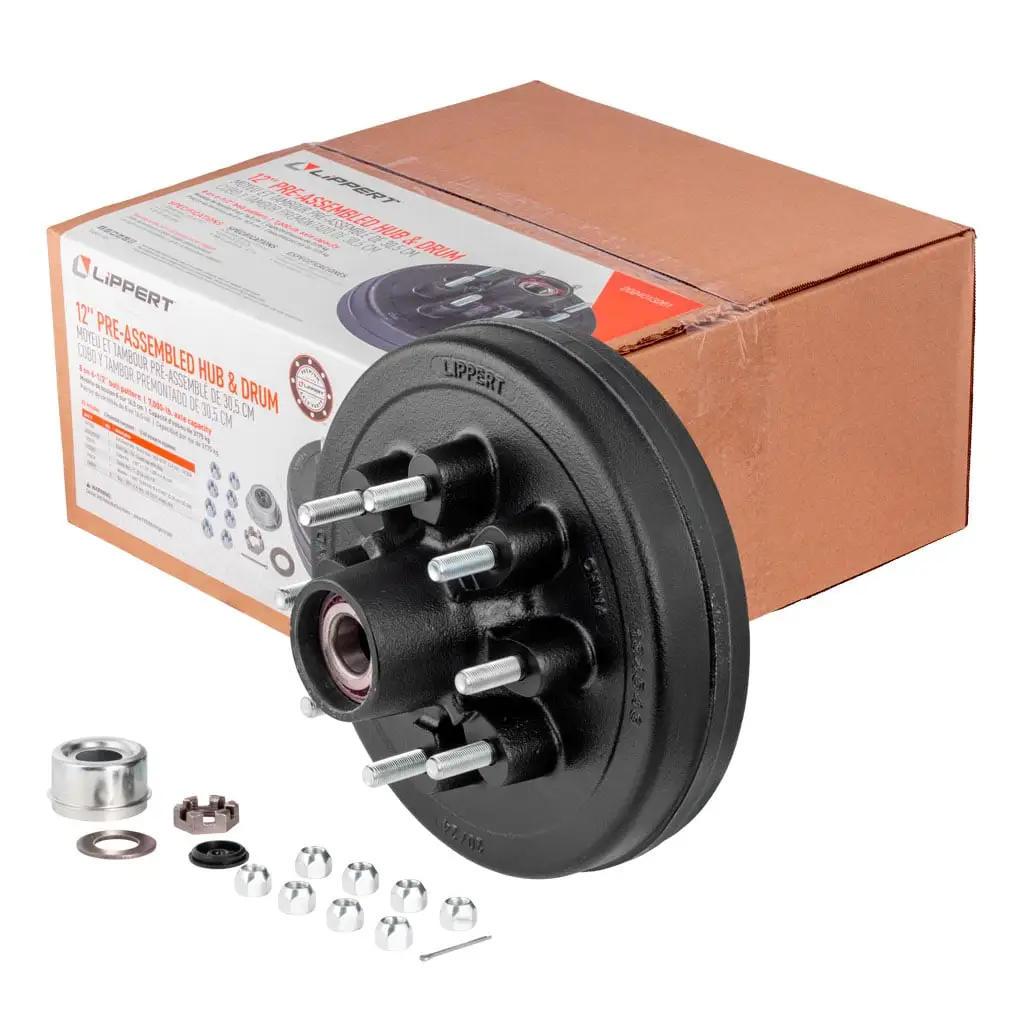 12" Brake Hub Complete Kit with Installed Bearings, 7,000-lb. Axles