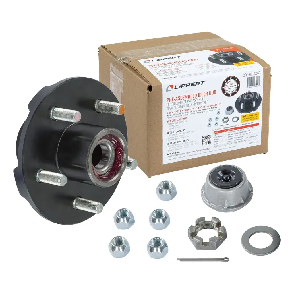 Idler Hub Complete Kit with Installed Bearings, 3,500-lb. Axles