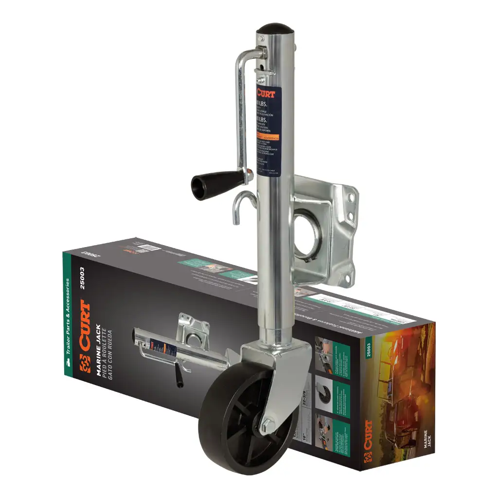 Marine Trailer Jack with 6" Wheel (1,000 lbs, 10" Travel, Packaged)
