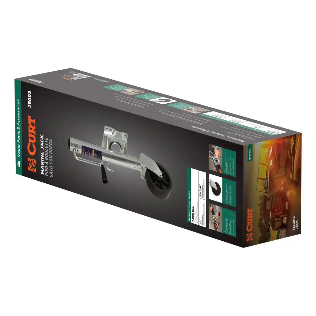 Marine Trailer Jack with 6" Wheel (1,000 lbs, 10" Travel, Packaged) - Thumbnail 8