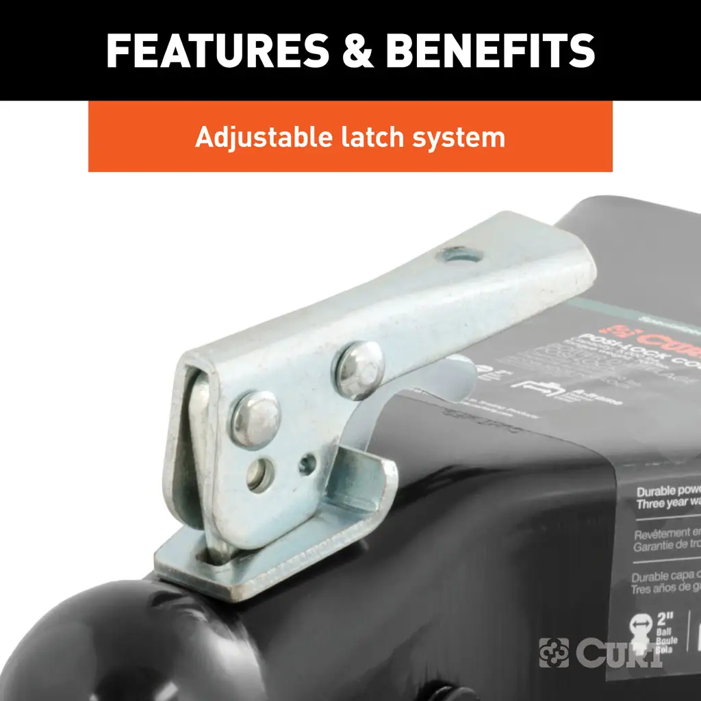 2" A-Frame Coupler with Posi-Lock (5,000 lbs, Black) - Thumbnail 4