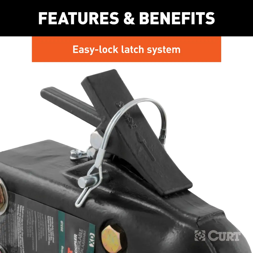 2-5/16" Channel-Mount Coupler with Easy-Lock (15,000 lbs, Black) - Thumbnail 4