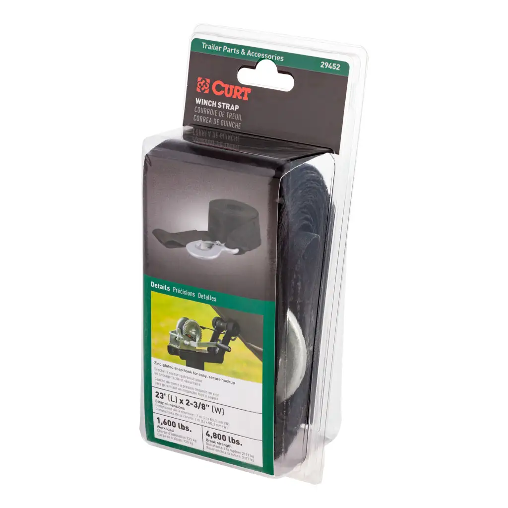 23' Winch Strap with Snap Hook (4,800 lbs.) - Thumbnail 2