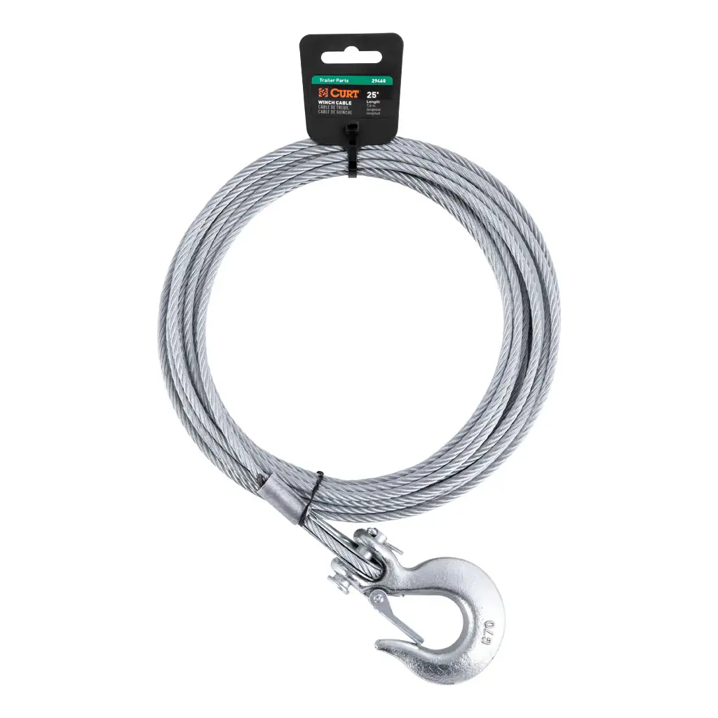 25' Winch Cable with Snap Hook (4,200 lbs.)