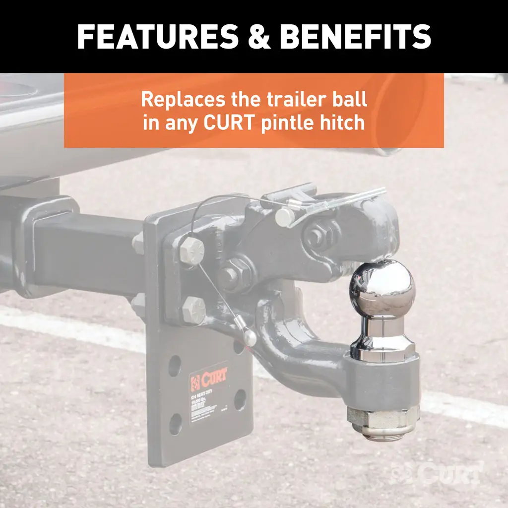 Replacement 1-7/8" Pintle Ball (6,000 lbs., 1-1/4" Shank) - Thumbnail 4