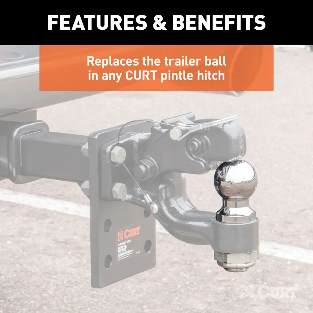 Replacement 2" Pintle Ball (10,000 lbs., 1-1/4" Shank) - Thumbnail 4