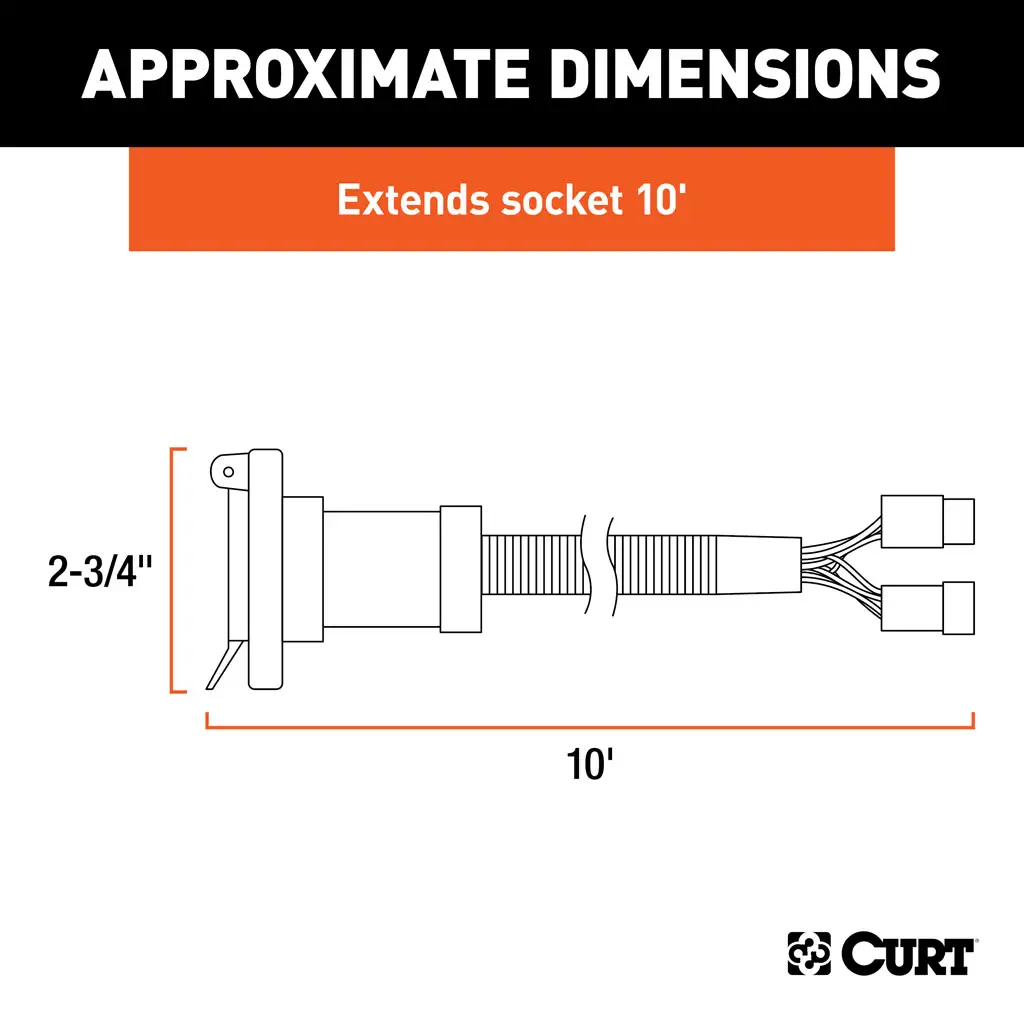 10' Custom Wiring Extension Harness (Adds 7-Way RV Blade to Truck Bed) - Thumbnail 2