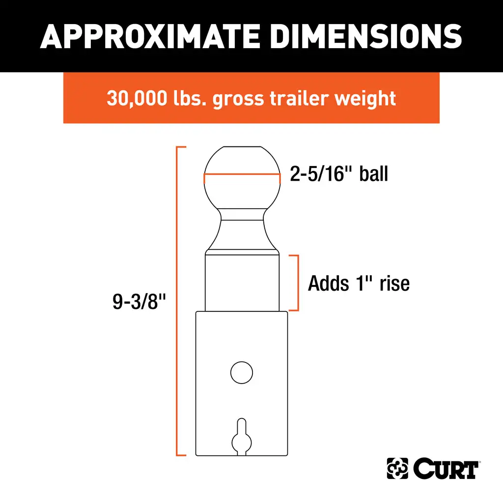 Double Lock 2-5/16" Riser Gooseneck Ball (1" Rise for Bed Liner) - Thumbnail 2
