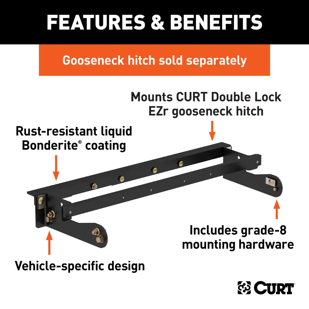Double Lock EZr Gooseneck Install Brackets, Select Silverado, Sierra 2500, 3500 - Thumbnail 2
