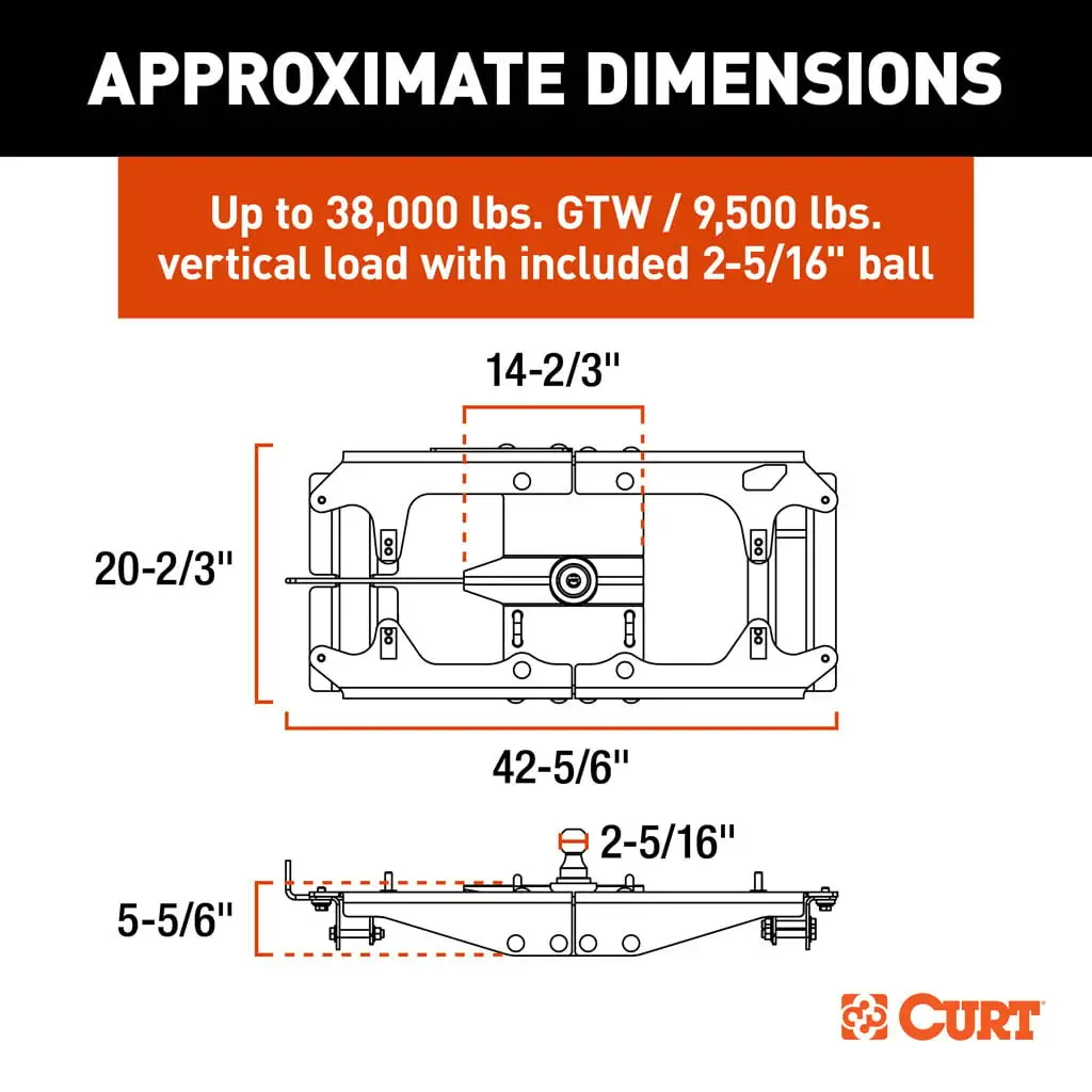 PowerHaul Double Lock Gooseneck Hitch, Fits Select Ford F-250, F-350, F-450 - Thumbnail 2