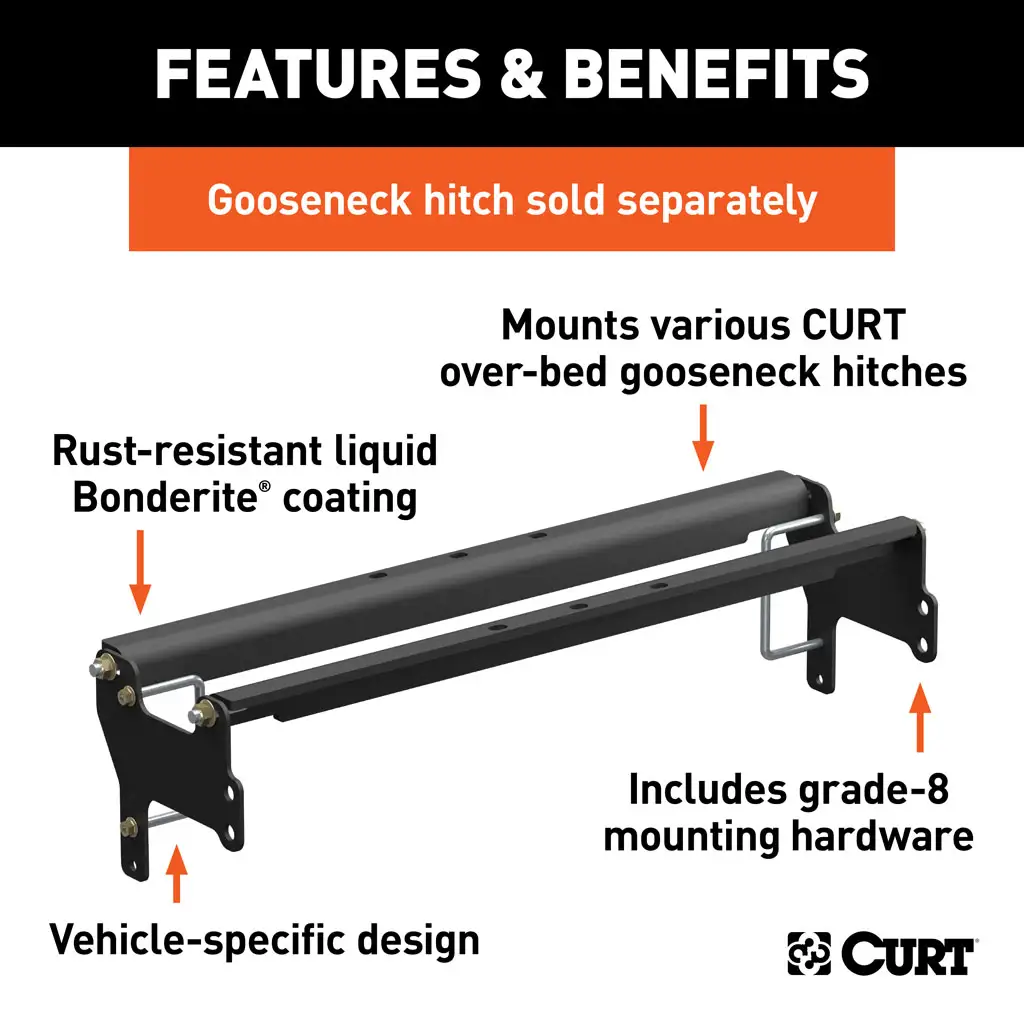 Over-Bed Gooseneck Install Brackets, Select Silverado, Sierra 1500, 2500, 3500 - Thumbnail 2
