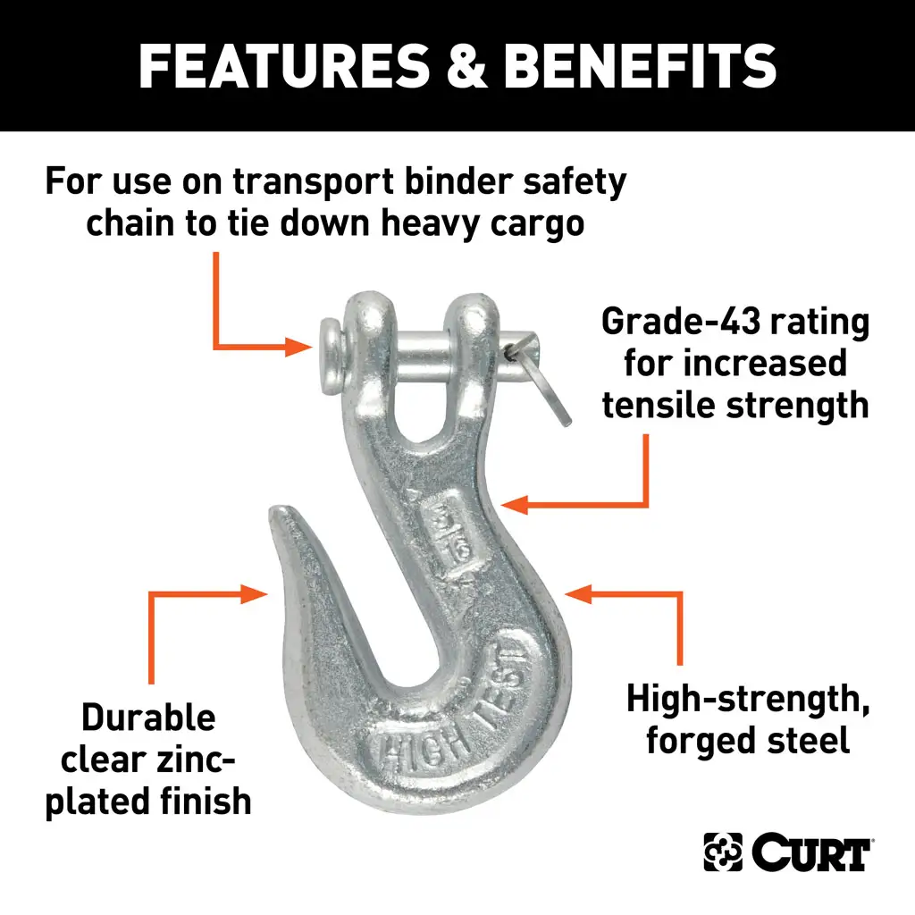 5/16" Clevis Grab Hook (3,900 lbs, 7/16" Pin) - Thumbnail 3