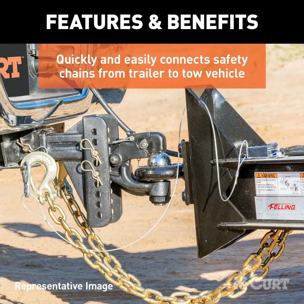 5/16" Safety Latch Clevis Hook (14,000 lbs, 3/8" Pin) - Thumbnail 4