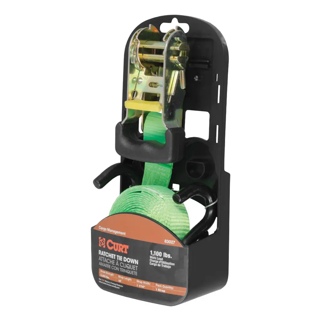 16' Lime Green Cargo Strap with S-Hooks (1,100 lbs.) - Thumbnail 8