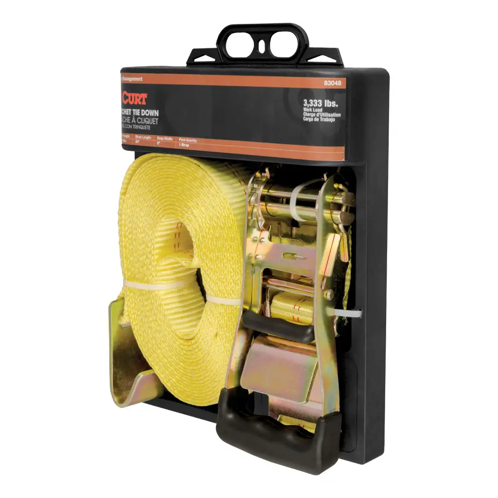 27' Yellow Cargo Strap with Flat Hooks (3,333 lbs.) - Thumbnail 8