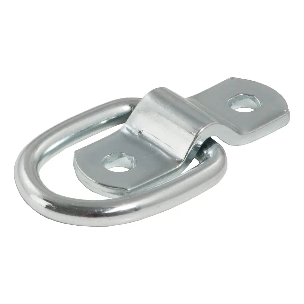 1" x 1-1/4" Surface-Mounted Tie-Down D-Ring (1,200 lbs, Clear Zinc) - Thumbnail 2