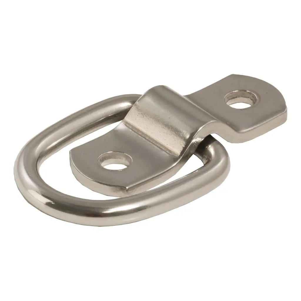 1" x 1-1/4" Surface-Mounted Tie-Down D-Ring (1,200 lbs, Stainless) - Thumbnail 2