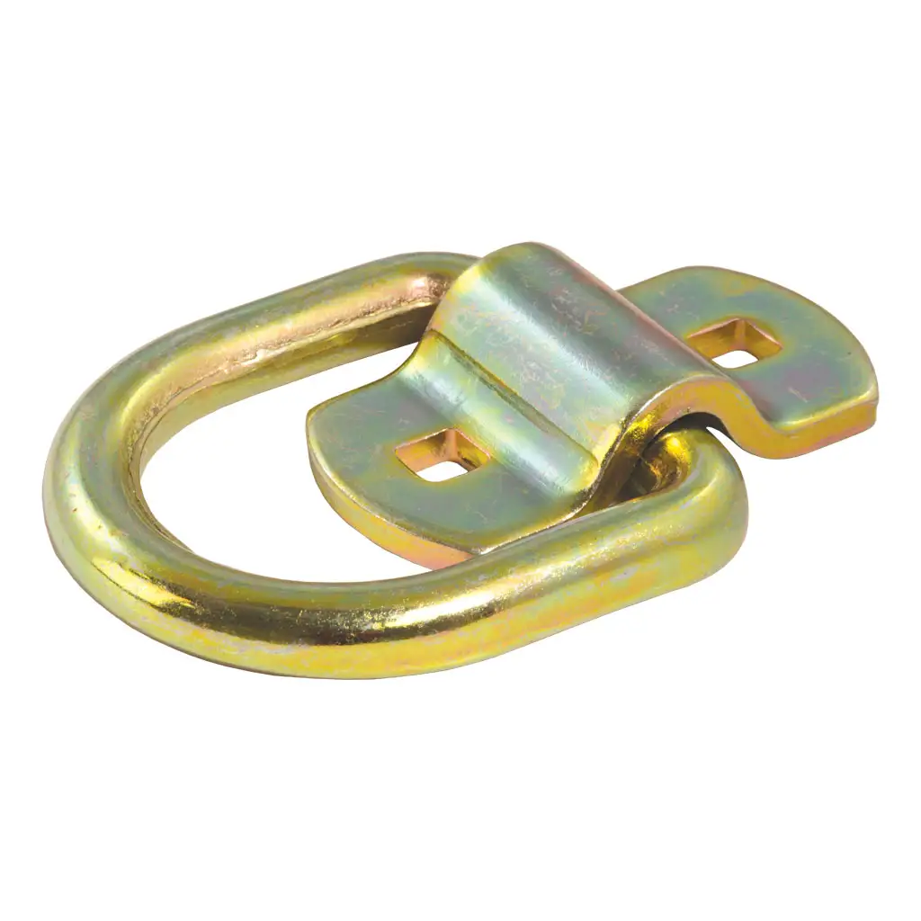 3" x 3" Surface-Mounted Tie-Down D-Ring (3,600 lbs, Yellow Zinc) - Thumbnail 2