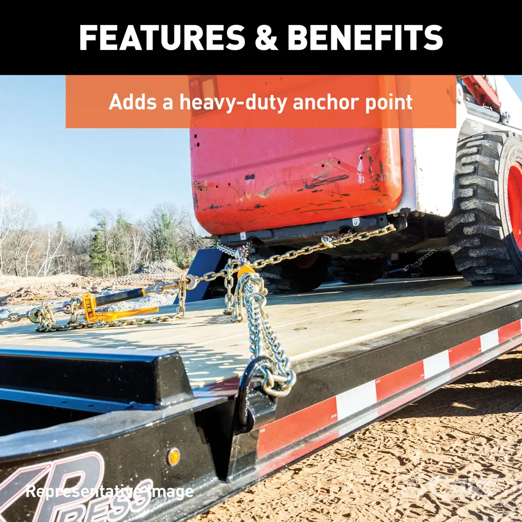 3" x 4" Weld-On Tie-Down D-Ring (15,587 lbs, Raw Steel) - Thumbnail 4