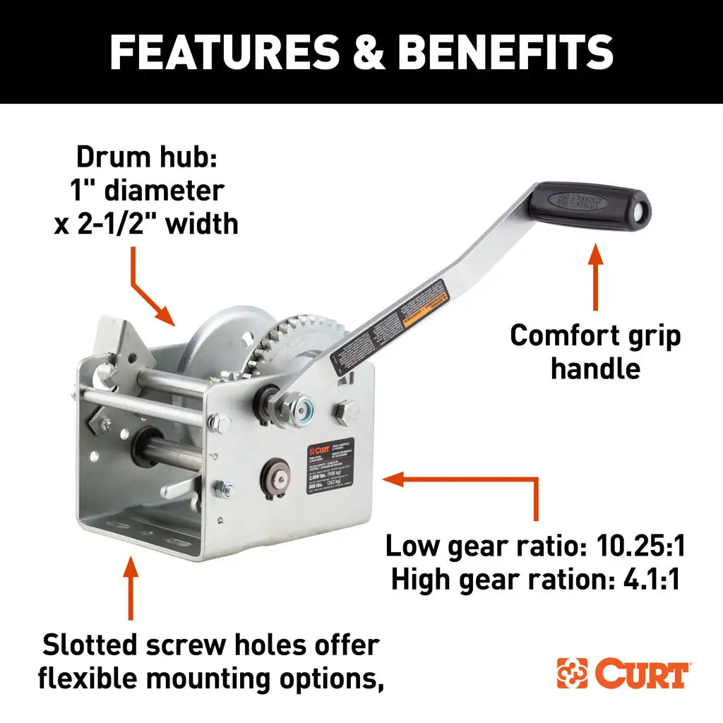 Hand-Crank 2-Speed Winch - Thumbnail 18