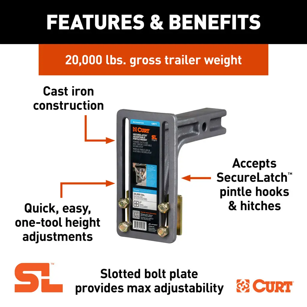 SecureLatch Adjustable Pintle Mount - Thumbnail 3