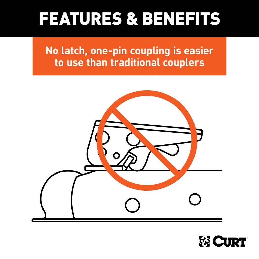 QuickPin No-Latch 2" Trailer Coupler - Thumbnail 4