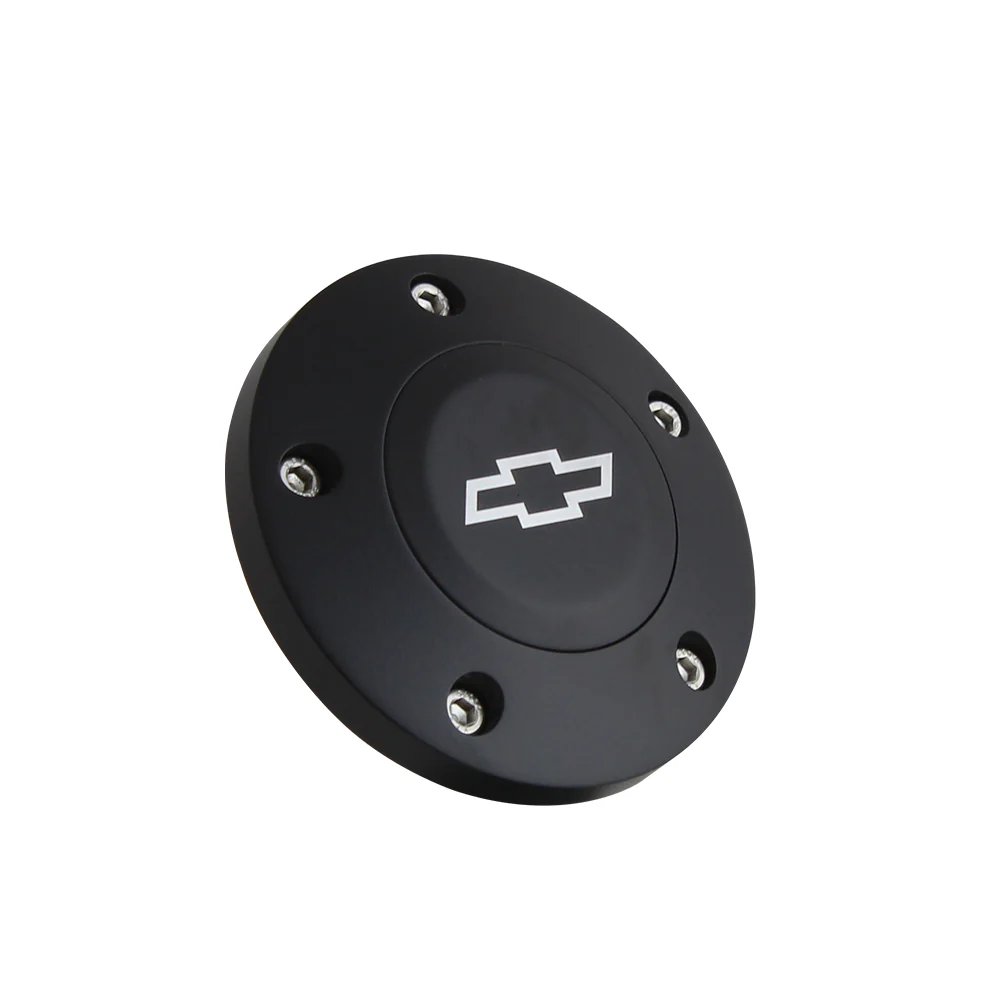 Black Billet Chevy Bowtie Horn Button - Thumbnail 2