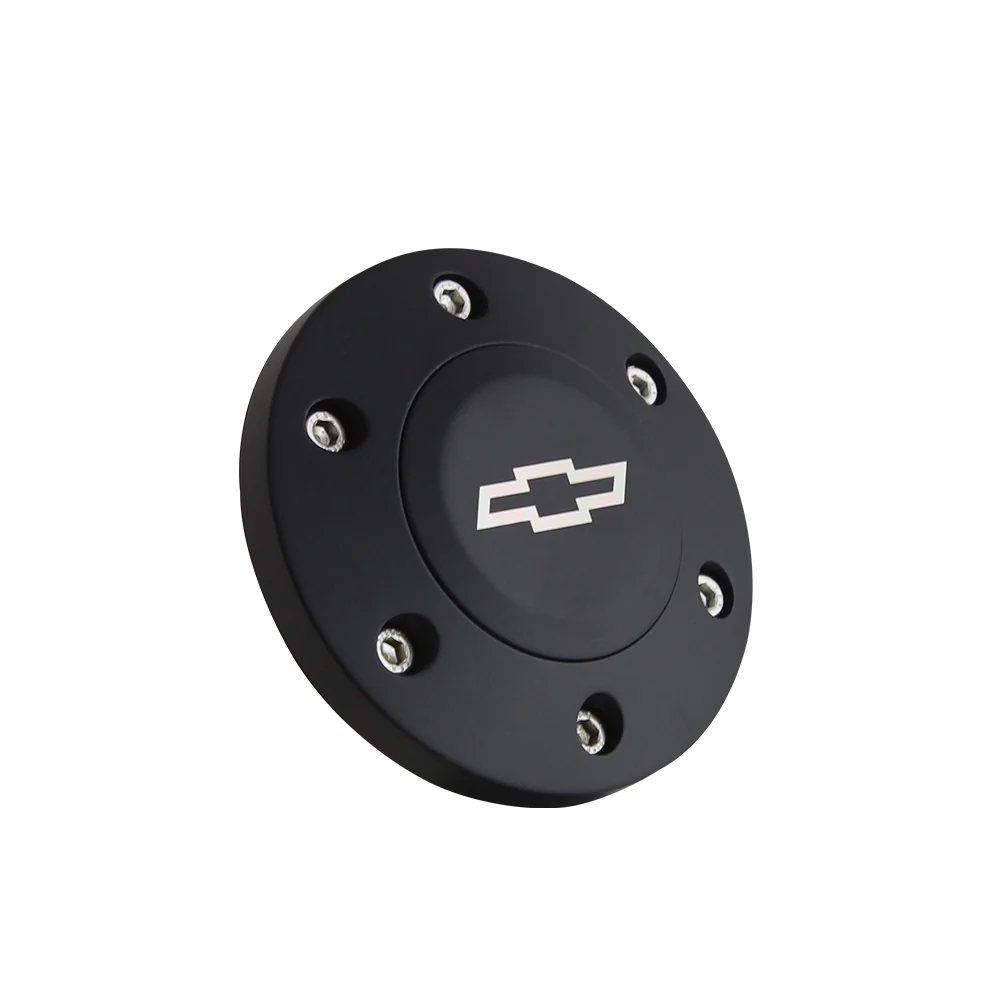 Black Billet Chevy Bowtie Horn Button - Thumbnail 2