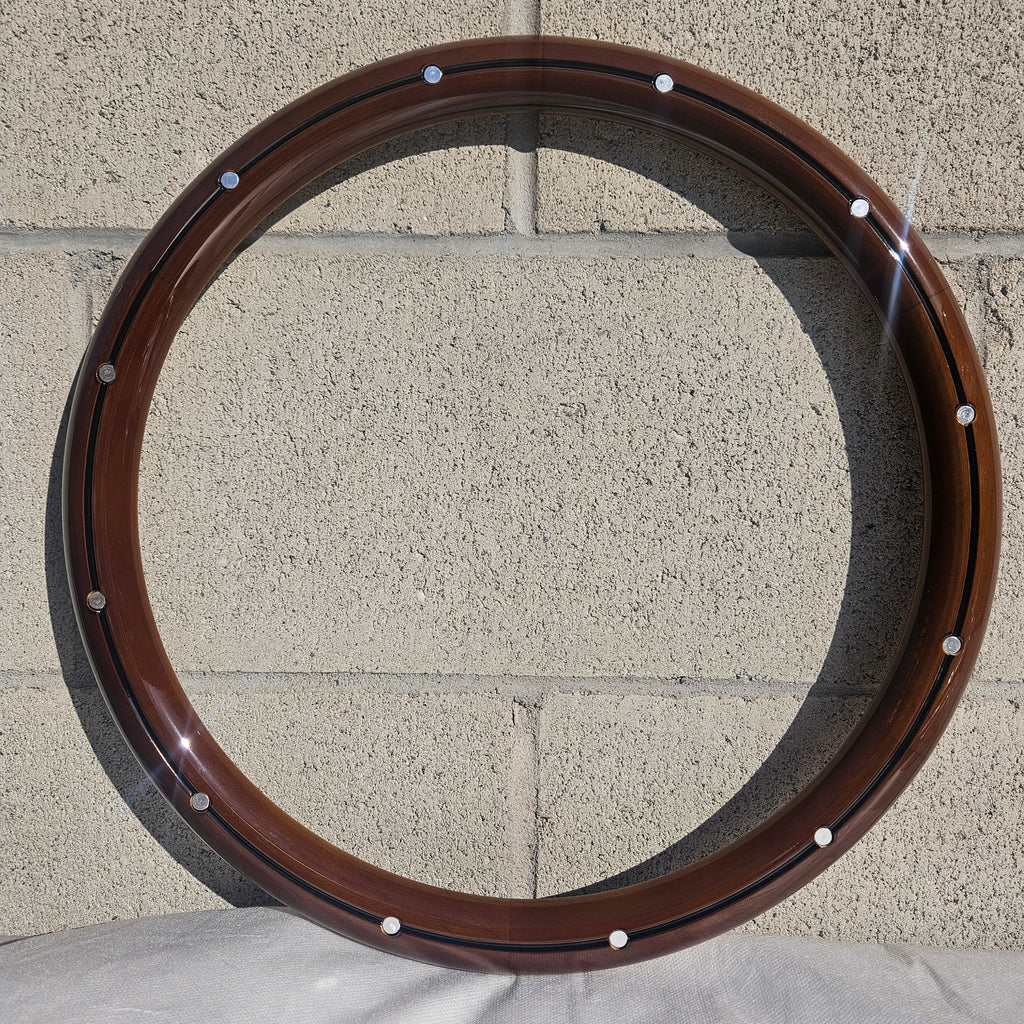 16" Mahogany Wood with Aluminum Rivets Half Wrap