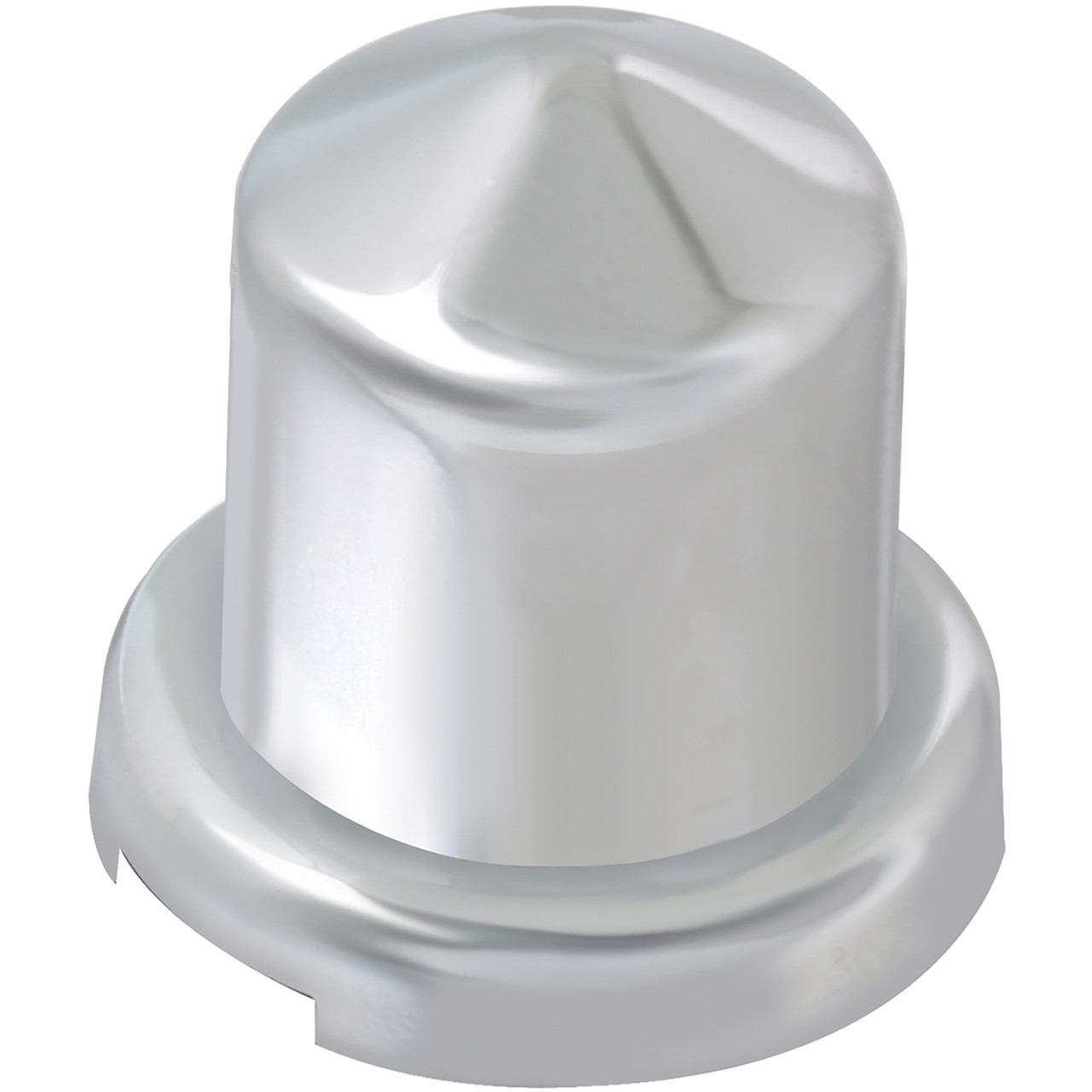 Pointed Top Multi-Size Cr Pl Lug Nut Cvr w/Flange Under 1" H