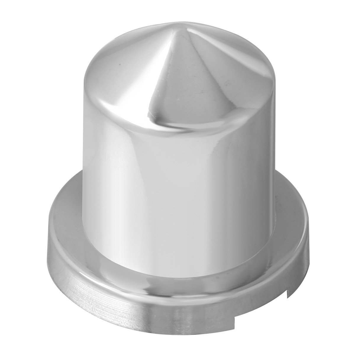Pointed Top Multi-Size Cr Pl Lug Nut Cvr w/Flange Over 1" H