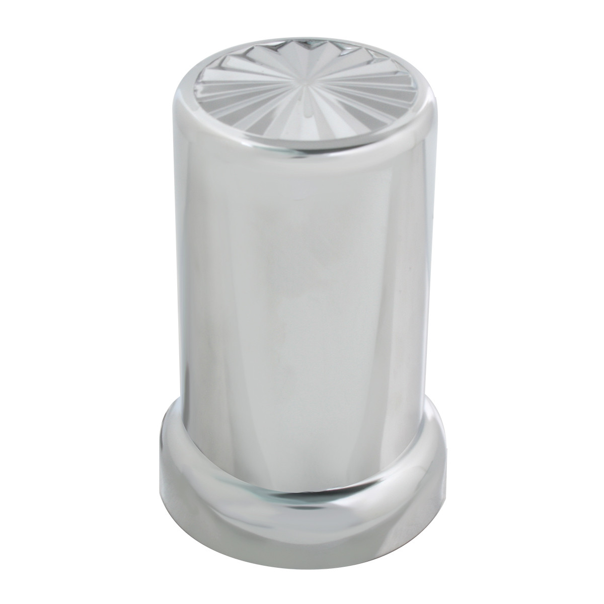 Pinwheel Chrome Plastic Lug Nut Cover w/ Flange