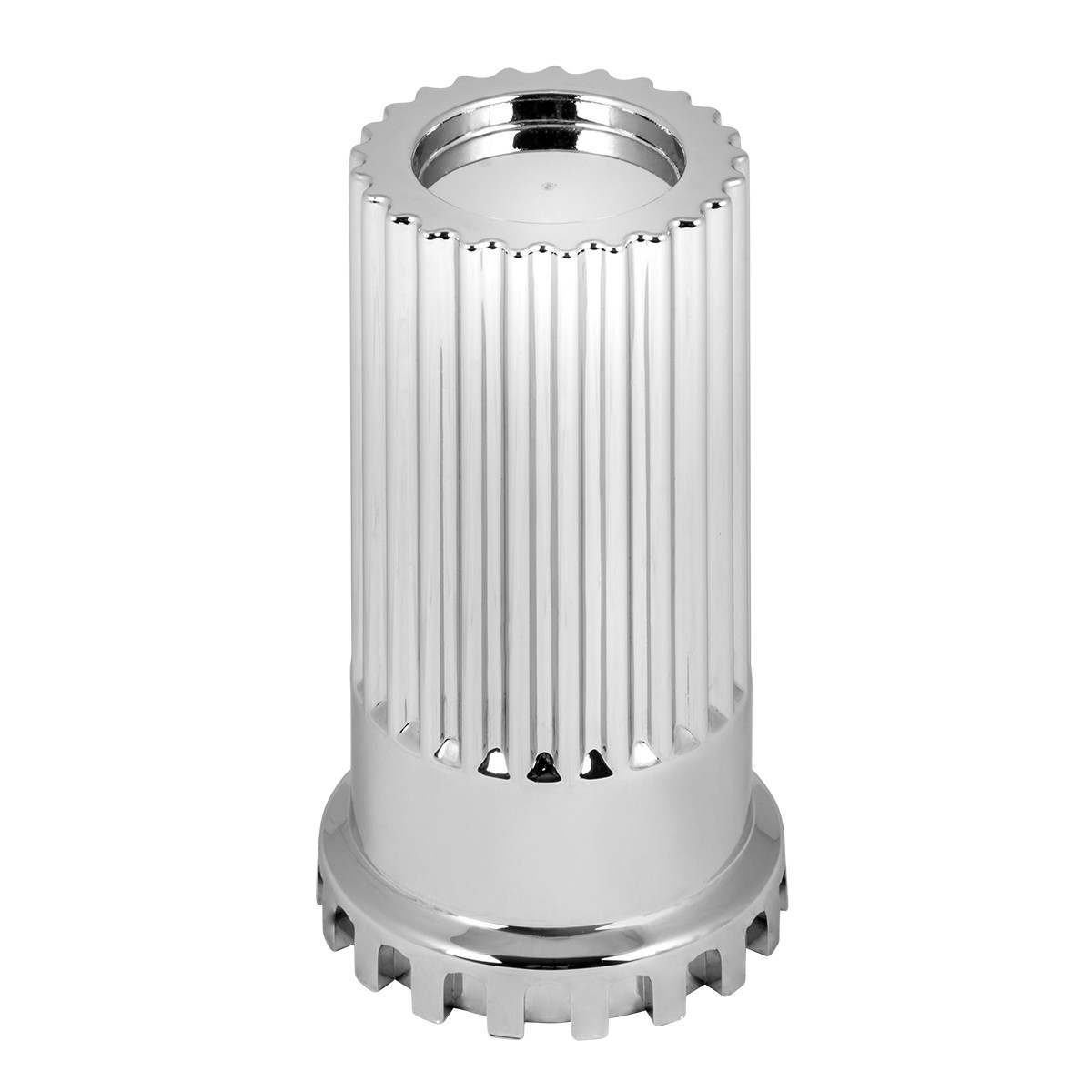 Lock Tab Chrome Plastic Lug Nut Cover w/ Flange