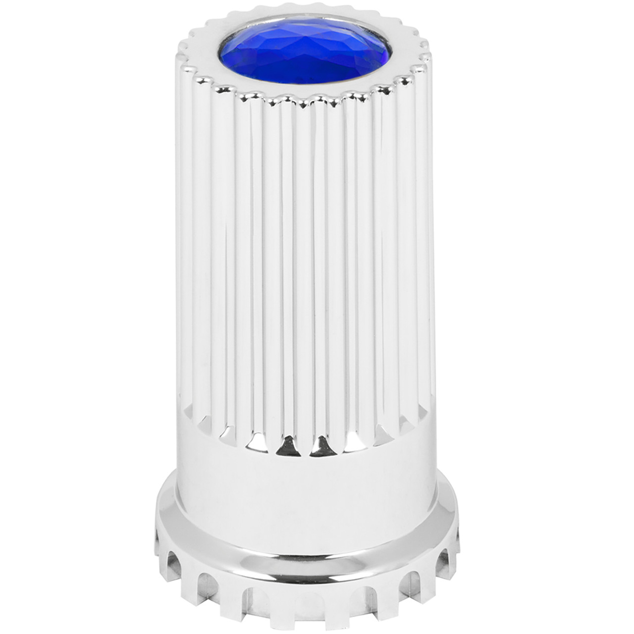 Lock Tab Jewel Chrome Plastic Lug Nut Cvr w/ Flange