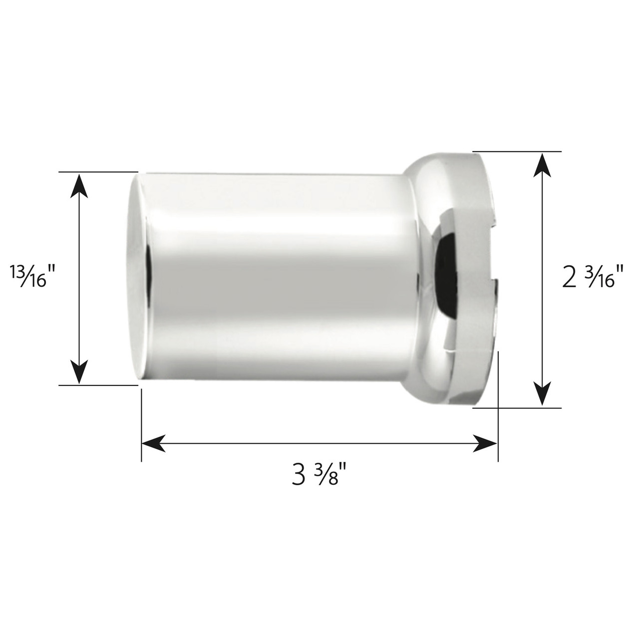 Tube Chrome Plastic Lug Nut Cover w/ Flange