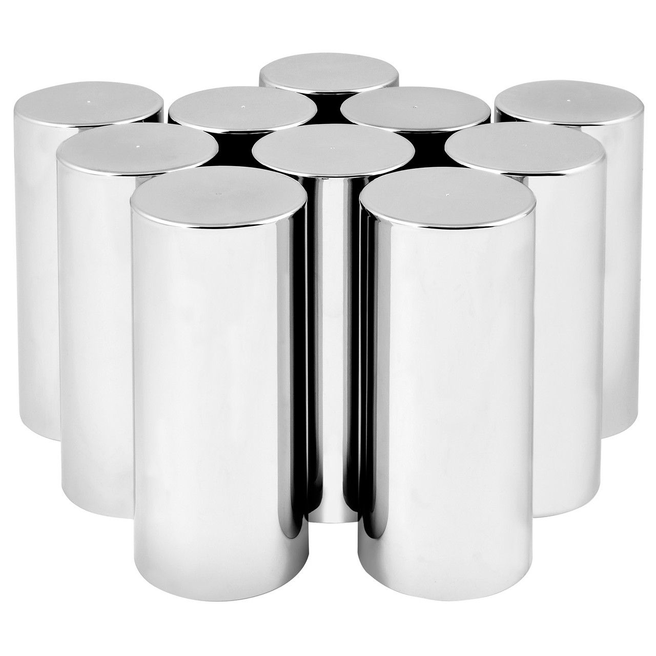 Cylinder Chrome Plastic Lug Nut Cover - Thumbnail 2