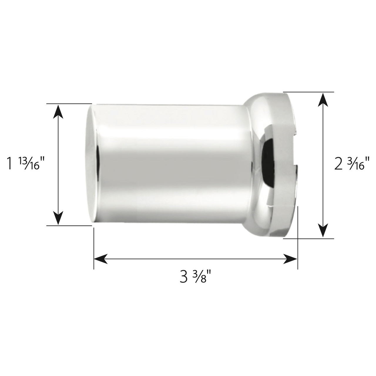 Tube Chrome Plastic Lug Nut Cover w/ Flange