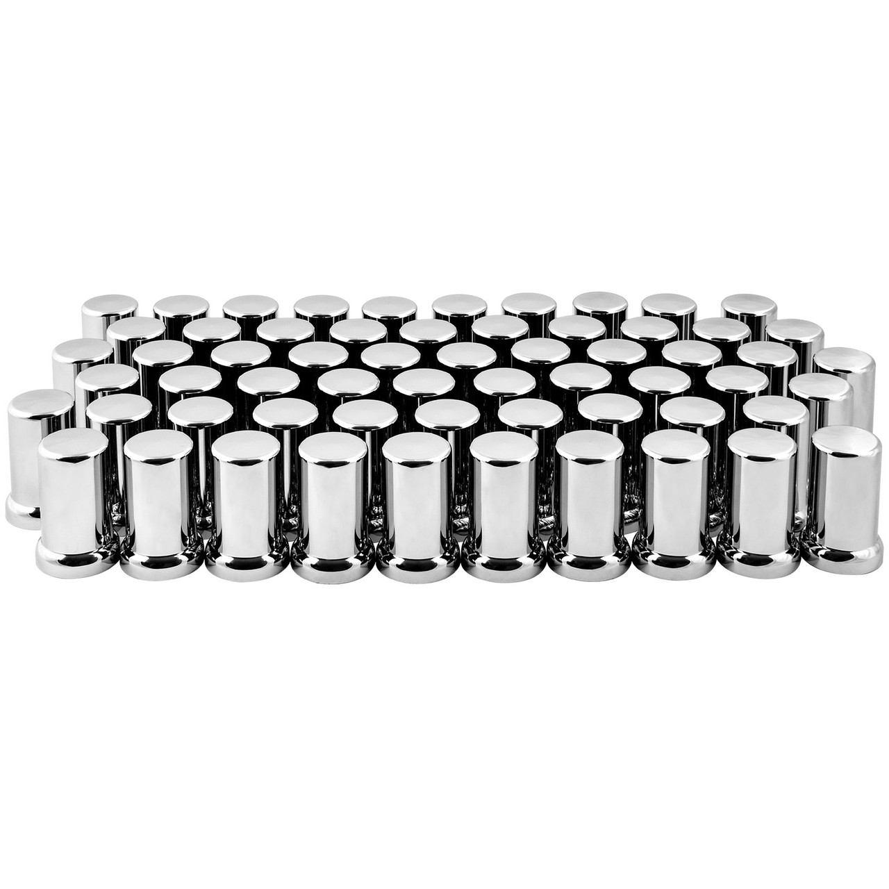 Tube Chrome Plastic Lug Nut Cover w/ Flange - Thumbnail 2