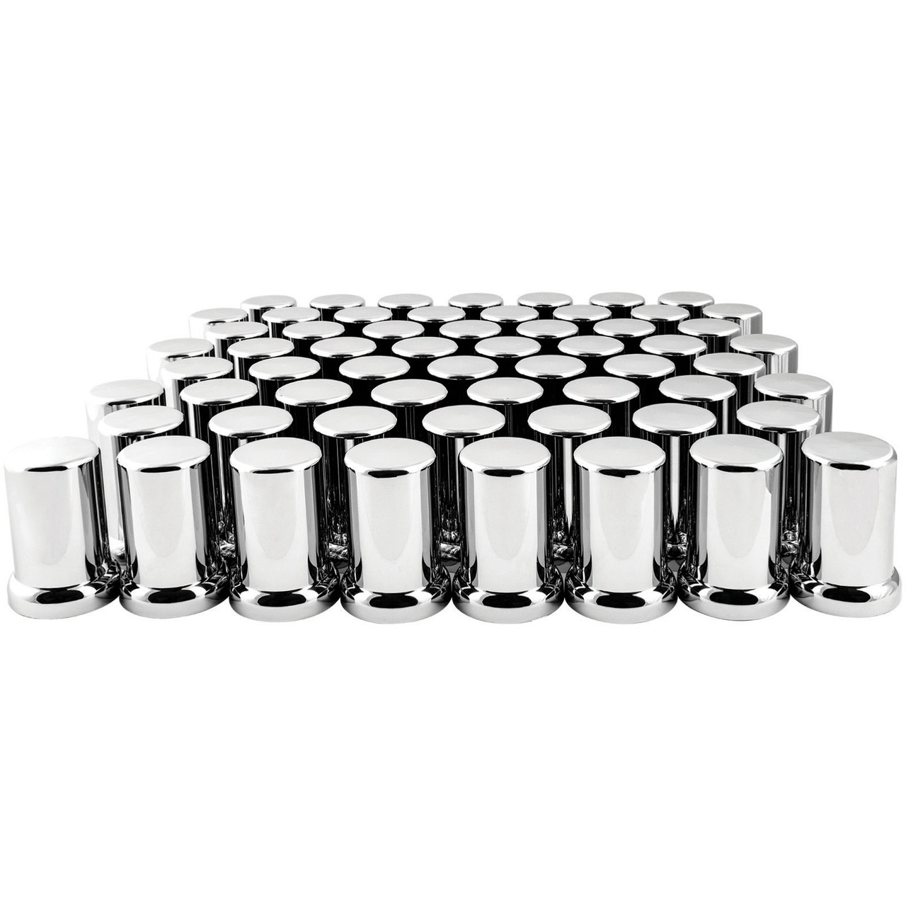Tube Chrome Plastic Lug Nut Cover w/ Flange - Thumbnail 2