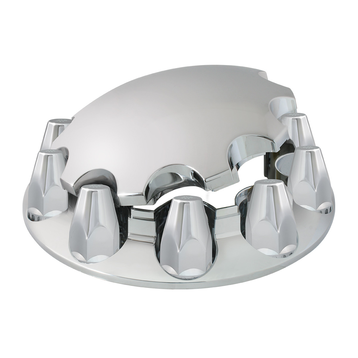 Chrome Plastic Front Axle Cover Set with Locking Tabs