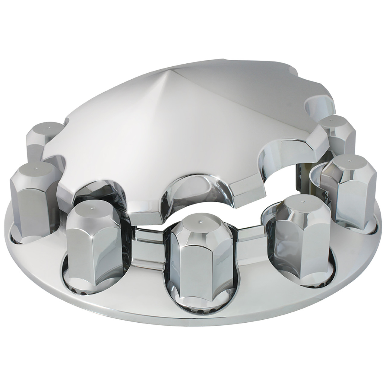 Chrome Plastic Front Axle Cover Set with Locking Tabs