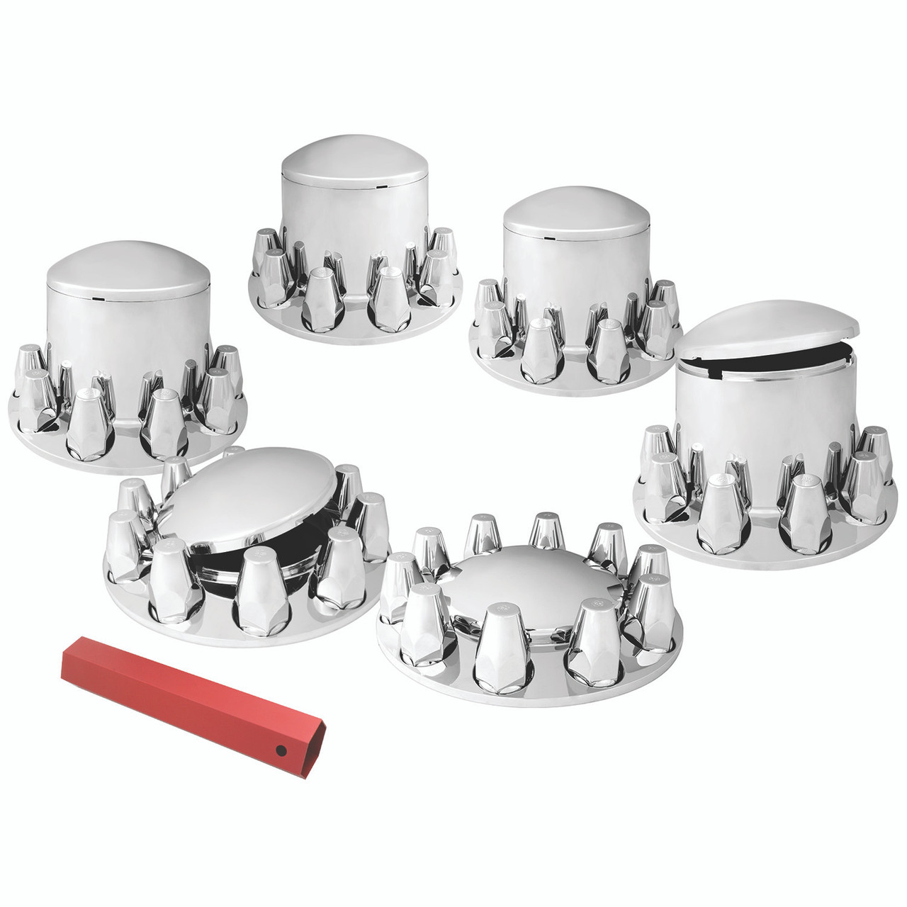 Chrome Plastic ABS Complete Front & Rear Axle Cvr Set